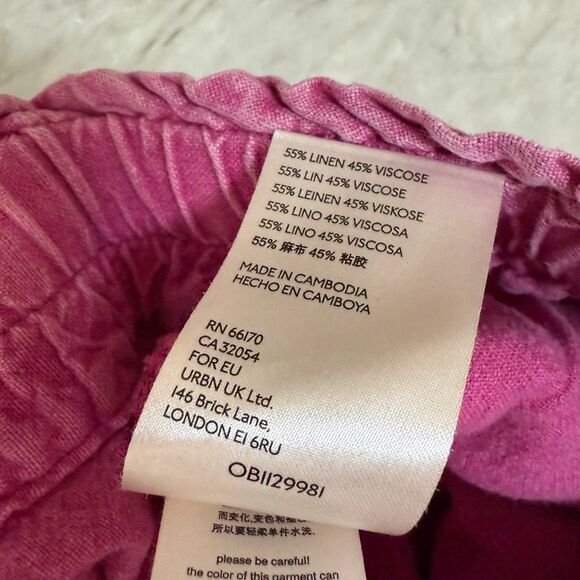 Anthropologie Rhys linen blend utility jogger pants pink size M - Picture 4 of 7